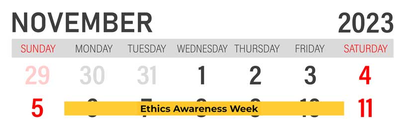 ethics awareness week calendar